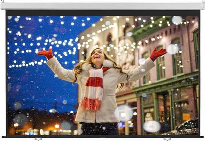 Inlight Wall 9 Feet x 5 Feet 120 Inches Diagonal, 16:9 Aspect Ratio Spring Action No Autolock UHD-3D-4K Compatible Projection Screen(White) Projector Screen (Width 270 cm x 152 cm Height)