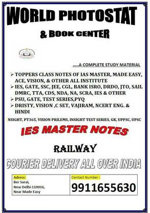 Ies Master Class Notes Civil Branch RAILWAY