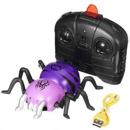 IndusBay Remote Control RC wall climber Spider Toy RC Micro Wall Climbing LED Spider Robot for kids Boys