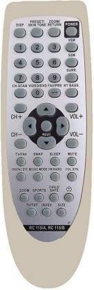 Juneja Enterprises 101 RC 115/A and RC 115/B CRT TV Universal Remote Control Compatible for (2 in 1) CRT TV  Remote Controller (Grey) Onida Remote Controller