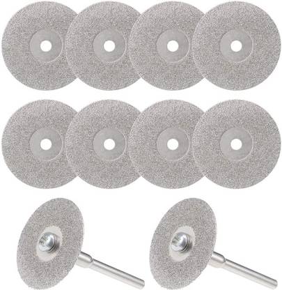 uptodatetools 10 Pcs 25mm Diamond Cutting Wheels Cut Off Wheel with 2 Pcs Mandrels for Rotary Tool Rotary Bit Set