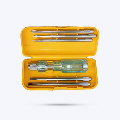 Hillgrove 5-in-1 All-Purpose Repair Screw Driver Tool Kit with Neon Bulb Combination Screwdriver Set