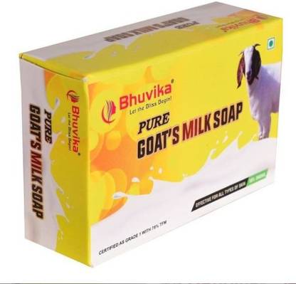 bhuvika Pure Goat's Milk Soap with 75% TFM Pack of 2 Soaps (2 x 100 g)