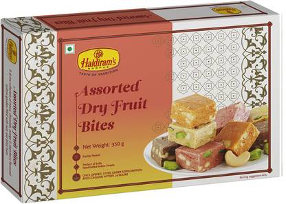 Haldiram's Assorted Dry Fruit bites pack of 1 (350g) Box