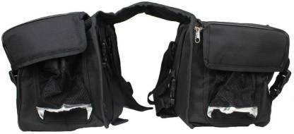 AHLMOTOR Double-side Black Leatherette Motorbike Saddlebag (60 L) Double-side Black Leatherette Motorbike Saddlebag