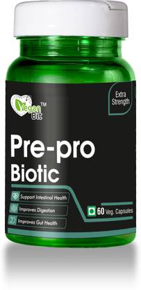 Vegan Bit Prebiotics and Probiotics Supplement for Men Women - 60 Capsules