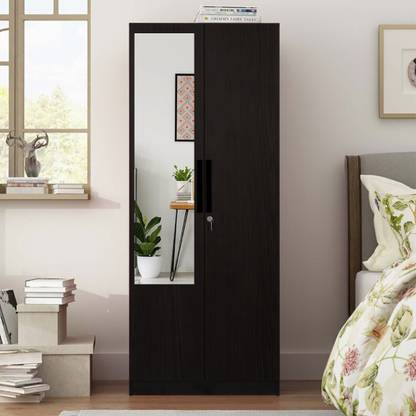 Trevi Ozone With Drawer With Mirror Engineered Wood 2 Door Wardrobe