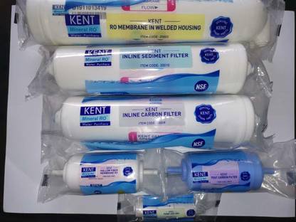 KENT Original Spare Pack - Sediment Filters , Carbon Filter , RO Membrane , Post Carbon Filter , UF Hollow Fibre Membrane and Frt 550 ml Solid Filter Cartridge