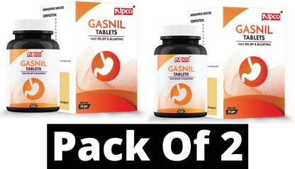 NIPCO HOMEOTRADE GASNIL TABLET FOR GASTRIC PROBLEMS[Gas relief and bloating] PACK OF 2
