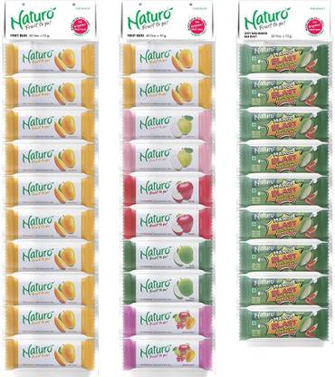 Naturo Fruit Bar Hangers (40 Mango, 40 Mango + 40 Assorted) (7g x 40) 280g - One Each Fruit Candy Bar