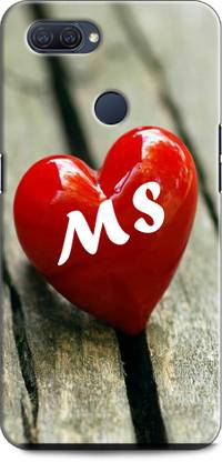 INDICRAFT Back Cover for Realme 2, RMX1805 M S, M LOVES S, NAME, LETTER, ALPHABET, MS LOVE, HART, BLUE