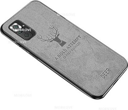 MOBILOVE Back Cover for Mi Redmi Note 10 / Note 10s | Deer Pattern Cloth Texture Leather Finish Soft Fabric Case