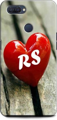 INDICRAFT Back Cover for Realme 2, RMX1805 R S, R LOVES S, NAME, LETTER, ALPHABET, RS LOVE, HART, BLUE