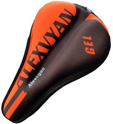 AlexVyan Red & Black Soft Bicycle Gel Saddle Cover (11*7.5 Inch) Cushion Pad City Cycle Bicycle Seat Cover, Saddle Cover Free Size