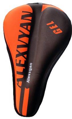 AlexVyan Orange & Black Bicycle Soft Gel Saddle Cover (11*7.5 Inch) Cushion Pad City Cycle Bicycle Seat Cover, Saddle Cover Free Size