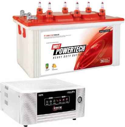 POWER TECH PT 24000+Microtek E2 1225 Tubular Inverter Battery