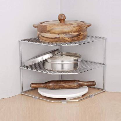 METRO STEEL Chakla/Belan Kitchen Rack Steel Chakla Belan Corner, Stainless Steel Kitchen Corner,