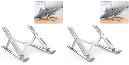 samipna portable laptop stand 2 TIER LAPTOP STAND COMBO Aluminium Desk Stand Rotatable Laptop Stand with Adjustable Height Compatible with Universal Laptops
