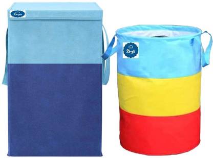 Skylii 68 L Blue, Multicolor Laundry Basket
