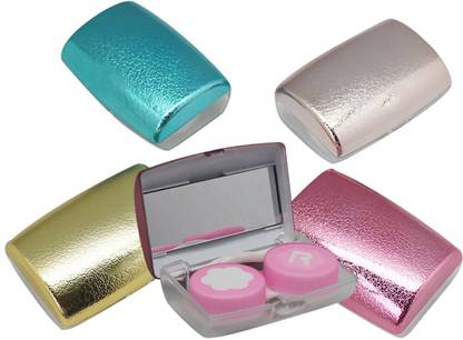 Gold Look Light Blue Beautiful & Elegant Design Portable Case (1pc only) random color kit