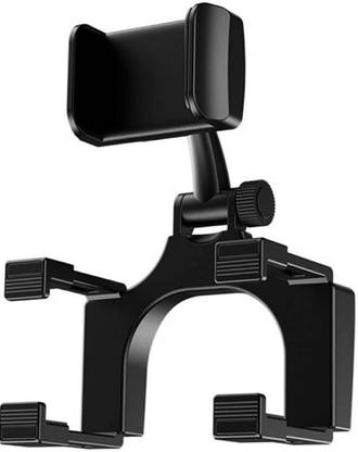 WHISTLE9 Anti Shake & Fall Prevention 360 Degree Rotation Adjustable Anti Vibration Car Phone Holder for Rear View Mirror Mount Stand - Supports Mobile Up to 6.5 inch Smartphones Mobile Holder