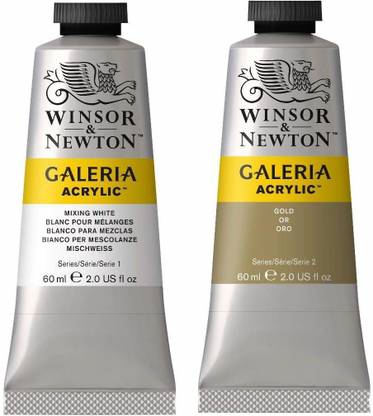 Winsor& Newton Mixing White & Gold 60ml, Pack Of 2 (Imported)