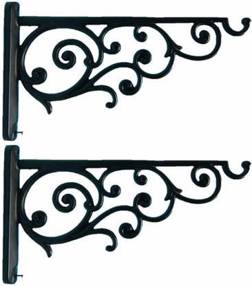 ecofynd 2 Pack Metal Wall Plant Bracket | Decorative Plant Hanger Hook for Bird Feeders, Planters, Lanterns, Macrame, Wind Chimes Indoor Outdoor Hanging Plant Container Set