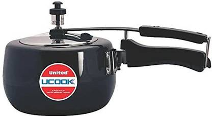 United Pranzo X1 3L Hard Anodised Iner Lid Induction Bas Pressure Cooker With Unbreakable Silicone Handles 3 L Inner Lid Induction Bottom Pressure Cooker