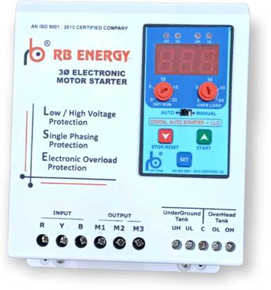 RB Solar Energy DIGITAL 3 PHASE DOL SUBMERSIBLE MOTOR STARTER WITH WATER LEVEL CONTROLLER Wired Sensor Security System