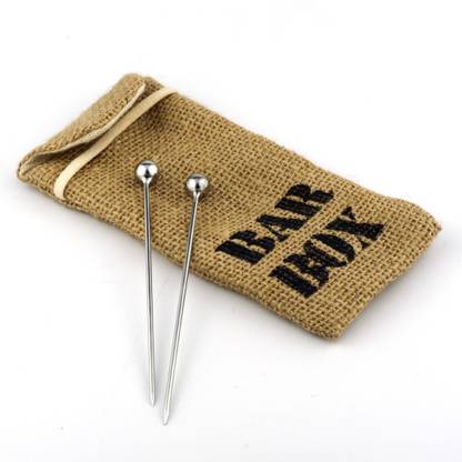 bar box Stainless Steel Cocktail Swizzle Sticks Drink Wine Beverage Coffee Stirrer | Set of 2 Stainless Steel 11 cm Cocktail decorative sticks Stainless Steel 11 cm Stirrer