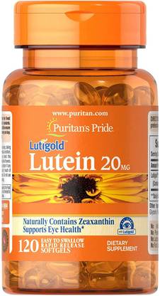 Puritan's Pride Lutein 20 mg with Zeaxanthin Softgels, 120 Count