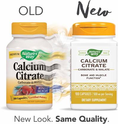 Nature's Way Calcium Citrate - 500 mg - 100 Capsules