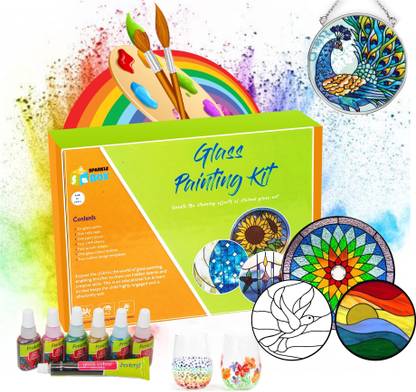Sparklebox Glass Painting Kit | Ideal for age 5 years and above