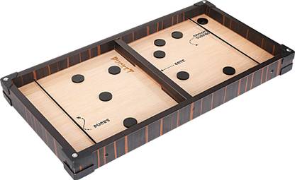Crazeis 3 in 1 Wooden Pucket Table Board Game with Ludo and Snake Strategy & War Board Game