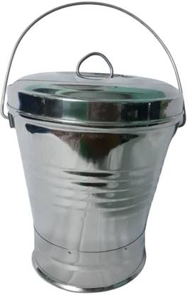 Rema Stainless Steel Kitchen Storage Small Bucket With Lid - 7.5 Inch - 1Pc 3 L Steel Bucket