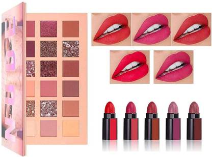 Plethora Swss Edition 18 Colors Glzed Matte & Shimmery Highly Pigmented & 5 STEP MATTE LIPSTICK (MULTICOLOUR, 10 ml)