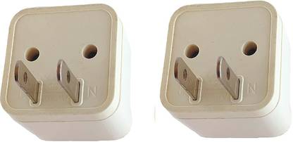 MyJerry Universal Adapter for India to USA, Japan, Canada, Philippines Travel Conversion Plug (Pack of 2) Two Pin Plug