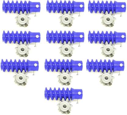 INVENTO 10pcs 3D Printed Plastic 6 Teeth Worm Gear (25mm dia) + 10 Teeth (30mm dia) Spur Gear 6mm hole, 2.5 Module for DIY Projects Automotive Electronic Hobby Kit