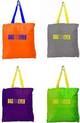 Bagforever Bagforever Small Flat Bag for Shopping Large Grocery(Pack of 4) Assorted Colour