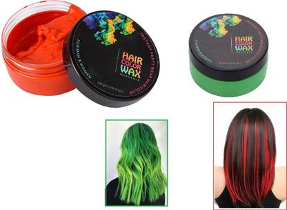 tanvi27 HAIR COLOR - TEMPORARAY USE NO SIDE EFFECT WITHOUT BLEACHING AND PARABEN FREE HAIR WAX COLOR , GREEN, RED
