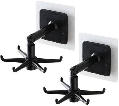 brahmani Hanging Utensil Holder Hooks Kitchen Utensil Hanger Wall Mount 360 Degrees Rotating Folding Hook Self Adhesive Hook Utensil Rack with Hooks for Home Kitchen Bathroom Cabine Hook 5