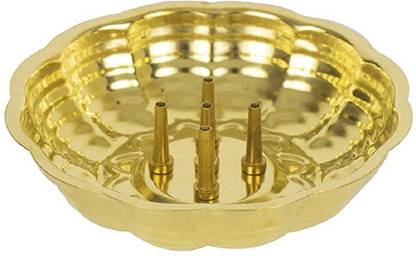PuthaK Incense Stick Holder - Brass Incense Burner with Ash Catcher for Meditation, Yoga, Home Office Fragrance Brass Incense Holder
