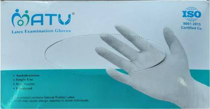 MATU International Latex Gloves 100Pcs Latex Examination Gloves