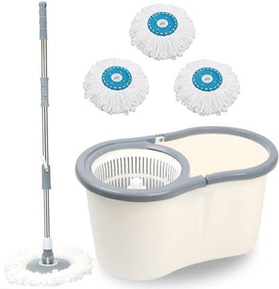 V-MOP White plastic spin mop- Magic Bucket Mop-03 Mop Set