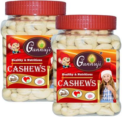 Gannuji Cashew 1KG W240 Grade Premium Whole White Cashew Kernel Jar Cashews