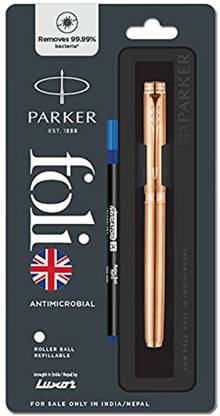 PARKER FOLIO ANTIMICROBIAL COPPER ION PLATED Roller Ball Pen
