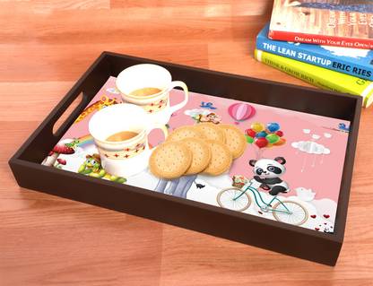 BPDESIGNSOLUTION Cartoon Vinyl Printing Serving Tray for Kitchen serveware Coffee Tray Table Tray Size 15x9.5x1.85 inch Tray