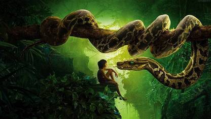Mowgli Best Movies Of 2016 The Jungle Book Snake Kaa Matte Finish Poster B-687 Paper Print