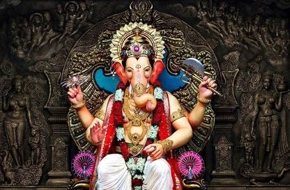 Ganesh Ji Poster | Shree Siddhivinayak Wall Poster | Ganpati Maharaj wall poster | Gajanand Poster for Office and Home without Frame Paper Print