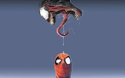 Drawing Venom Spider Man Matte Finish Poster B-1215 Paper Print